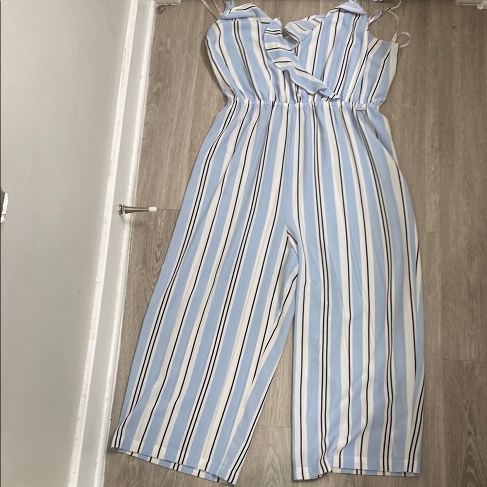 Guess Blue and White Striped Garment